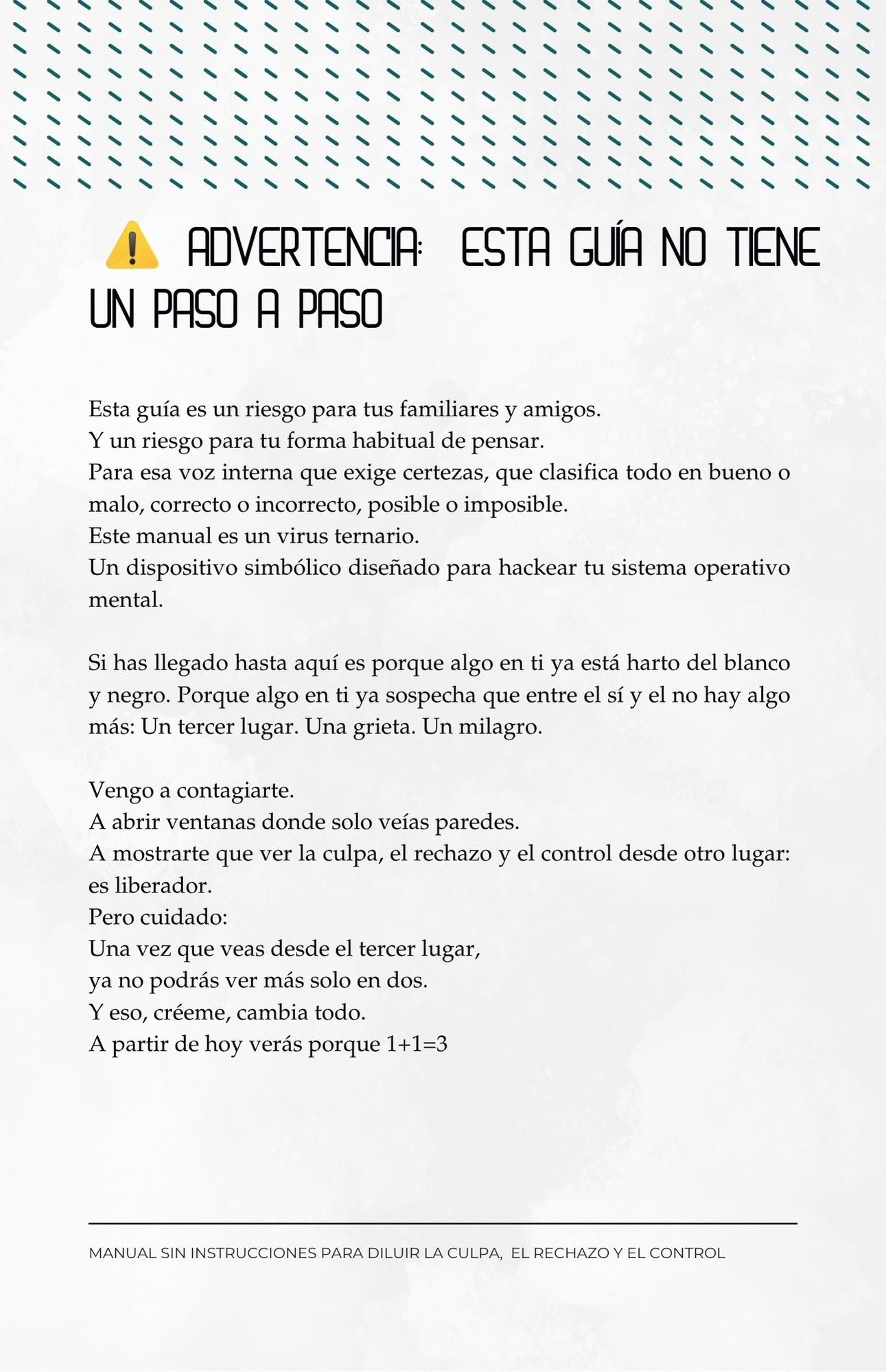 Ebook Manual sin instrucciones para diluir la culpa, rechazo y control + 2 Masterclass