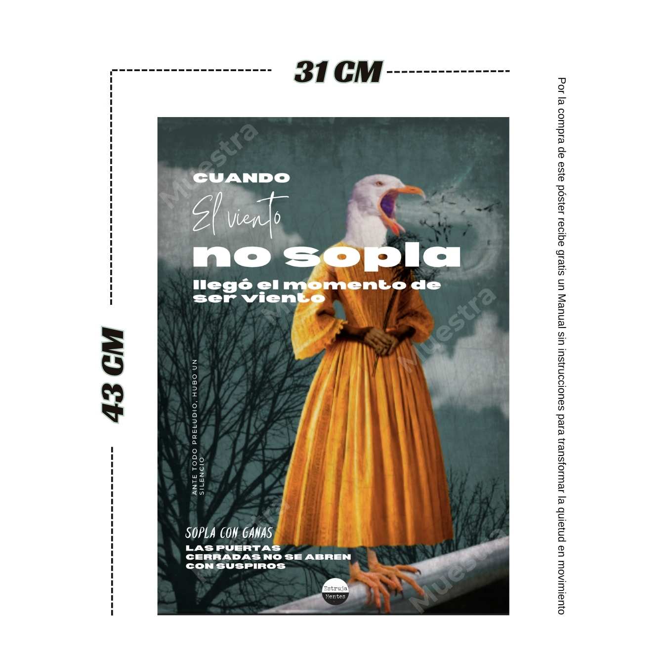 Póster cuando el viento no sopla llegó el momento de ser viento