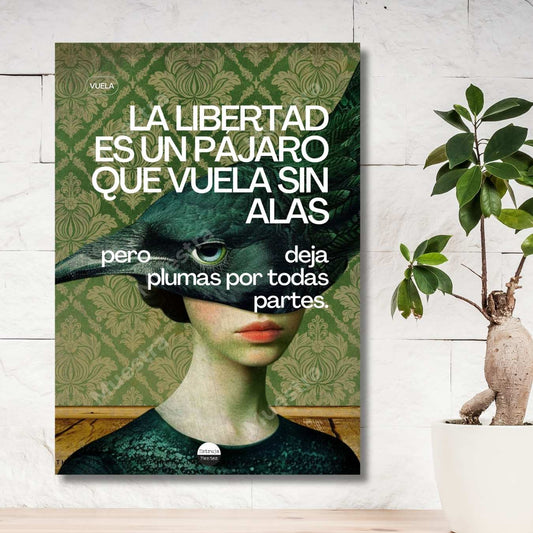 Póster La libertad es un pájaro que vuela sin alas